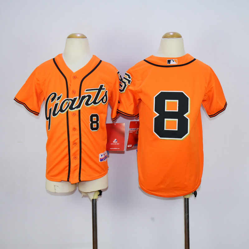 Youth San Francisco Giants #8 Pence Orange MLB Jerseys